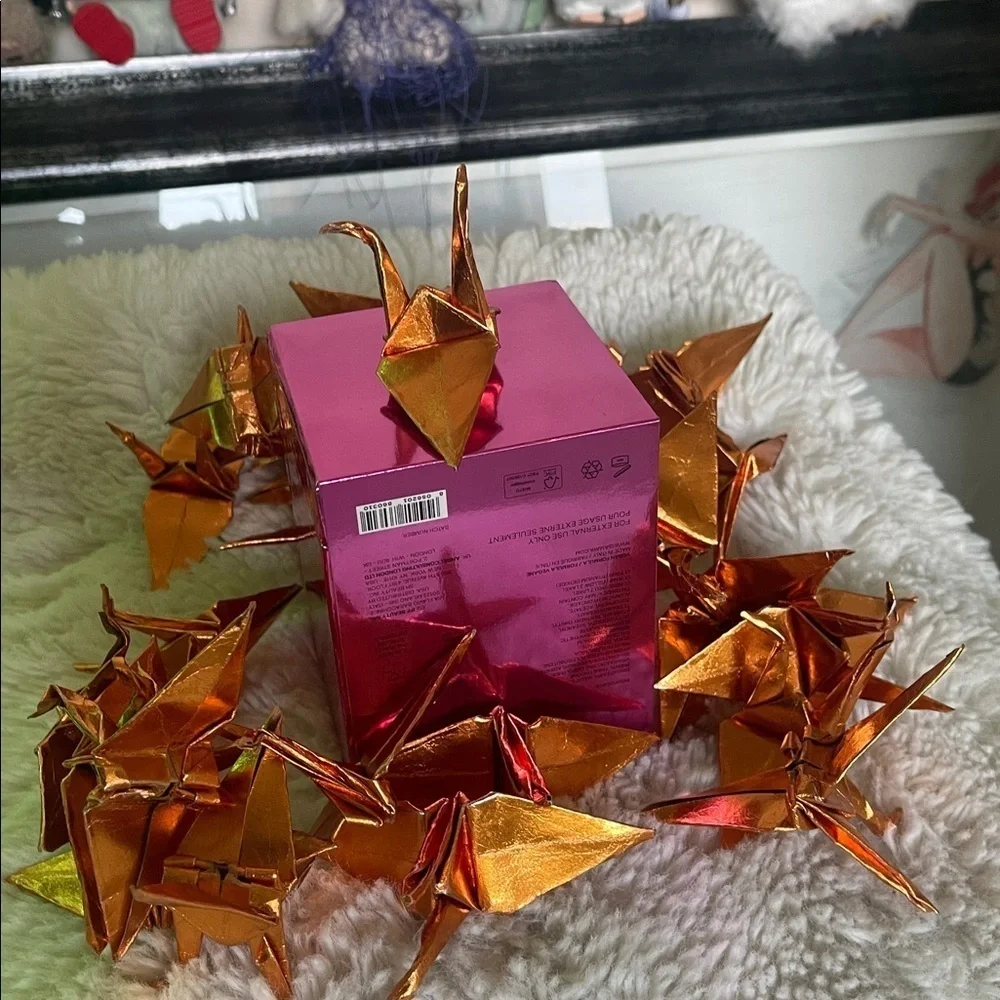 HANDCRAFTED bronze metallic  paper Origami crane for Toy for Pets and more